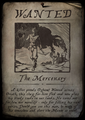 The mercenary's wanted poster.